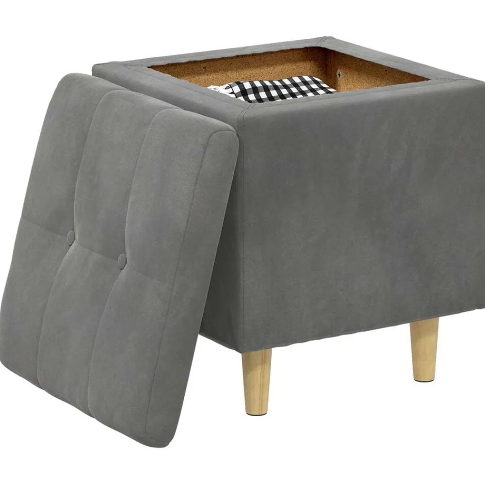 vidaXL Pouf de rangement 40 x 40 x 45 cm Velours