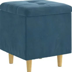vidaXL Pouf de rangement avec coussin 40 x 40 x 45 cm Velours