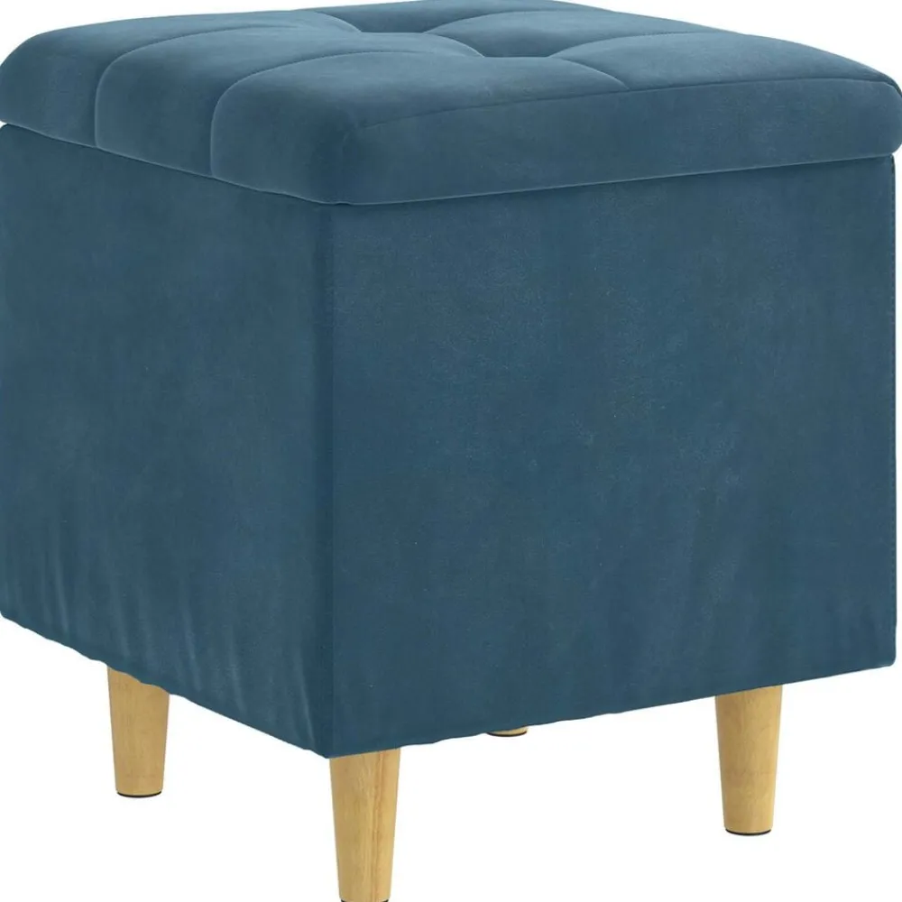 vidaXL Pouf de rangement avec coussin 40 x 40 x 45 cm Velours