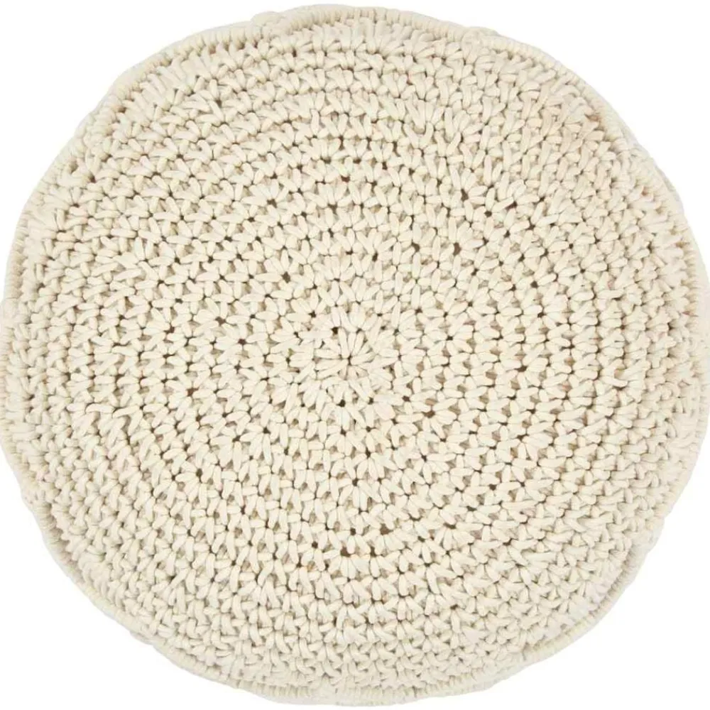 vidaXL Pouf fait à la main en macramé 45 x 30 cm Coton