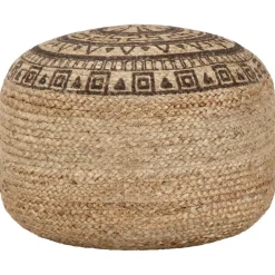 Poufs-vidaXL Pouf fait à la main 45 x 30 cm Jute Marron