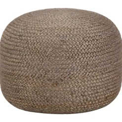 Poufs-vidaXL Pouf fait à la main 45 x 30 cm Jute Gris clair