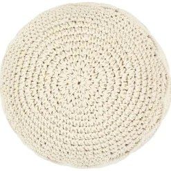 Poufs-vidaXL Pouf fait à la main en macramé 45 x 30 cm Coton Blanc