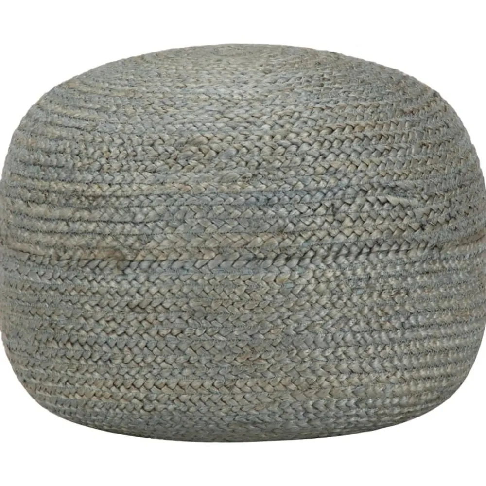 Poufs-vidaXL Pouf fait à la main 45 x 30 cm Jute Vert olive