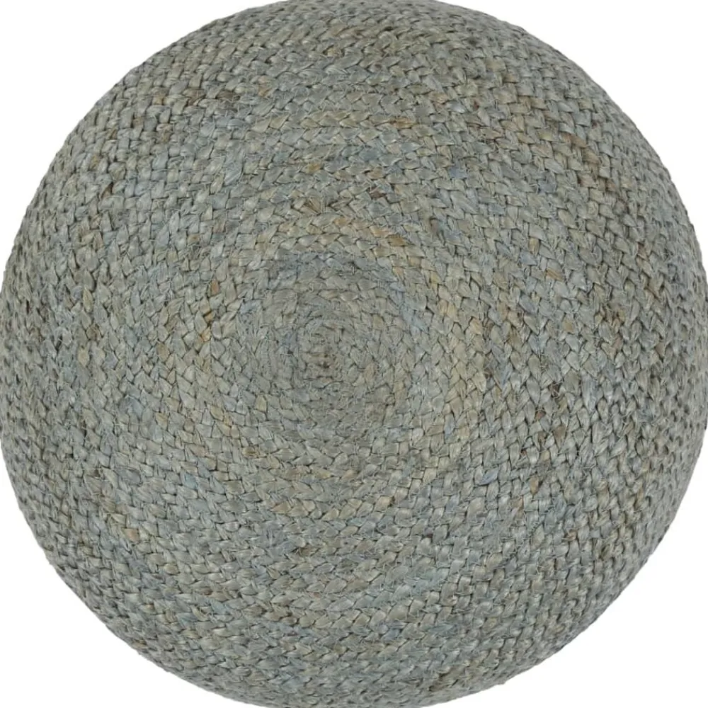 Poufs-vidaXL Pouf fait à la main 45 x 30 cm Jute Vert olive