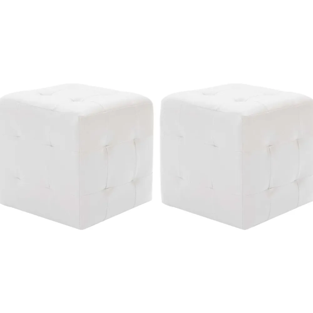 vidaXL Poufs 2 pcs 30 x 30 x 30 cm Similicuir
