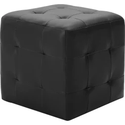 Poufs-vidaXL Poufs 2 pcs 30 x 30 x 30 cm Similicuir Noir