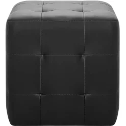 Poufs-vidaXL Poufs 2 pcs 30 x 30 x 30 cm Similicuir Noir