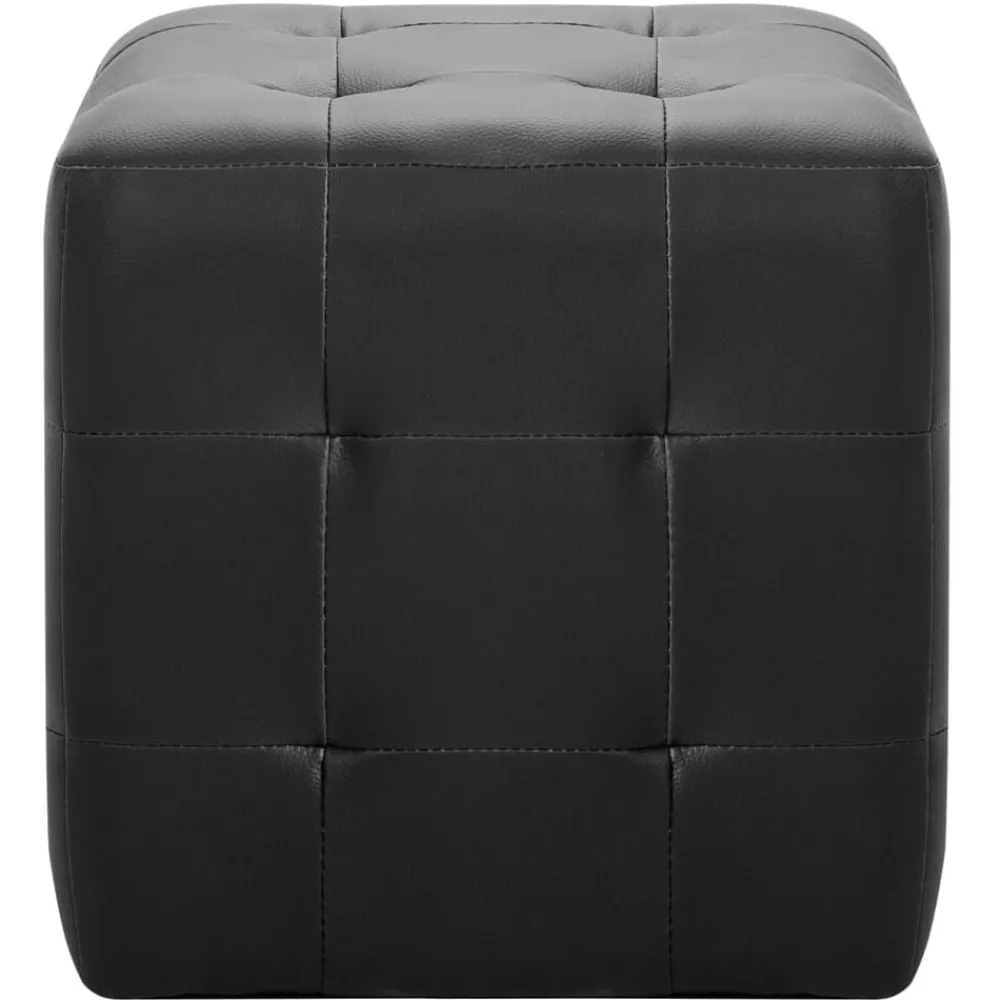 Poufs-vidaXL Poufs 2 pcs 30 x 30 x 30 cm Similicuir Noir