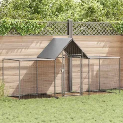 Articles Pour Animaux De Compagnie-vidaXL Poulailler 3 x 1 x 1,5 m Acier galvanisé