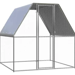 vidaXL Poulailler argenté et gris 2x2x2 m acier galvanisé