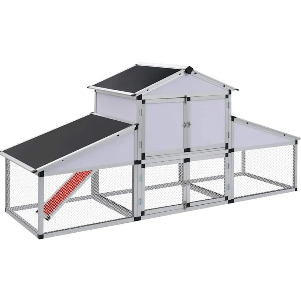 vidaXL Poulailler avec rampes et nichoir Aluminium