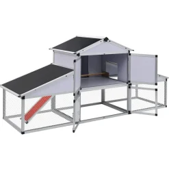 vidaXL Poulailler avec rampes et nichoir Aluminium