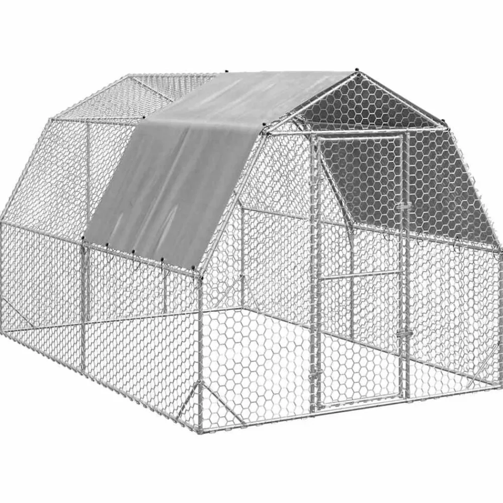 vidaXL Poulailler avec toit 2,5x4x2,25 m acier galvanisé