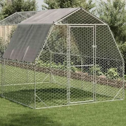 vidaXL Poulailler avec toit 2,5x4x2,25 m acier galvanisé