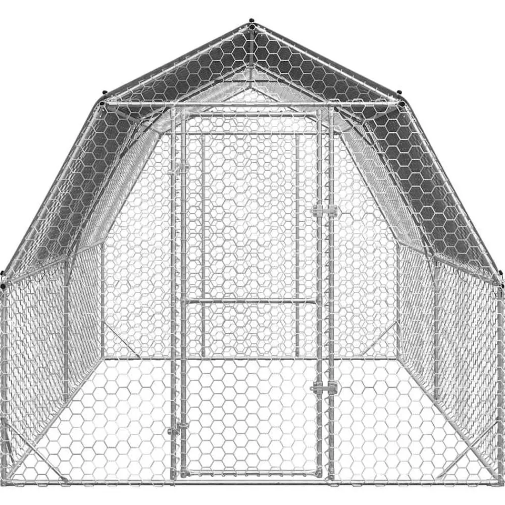 vidaXL Poulailler avec toit 2,5x4x2,25 m acier galvanisé