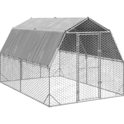 vidaXL Poulailler avec toit 2,5x4x2,25 m acier galvanisé