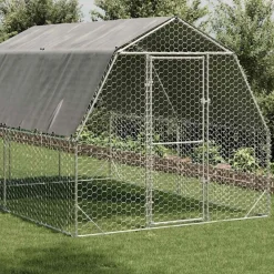 vidaXL Poulailler avec toit 2,5x4x2,25 m acier galvanisé