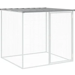 Articles Pour Animaux De Compagnie-vidaXL Poulailler avec toit 103x98x90 cm acier galvanisé Gris clair