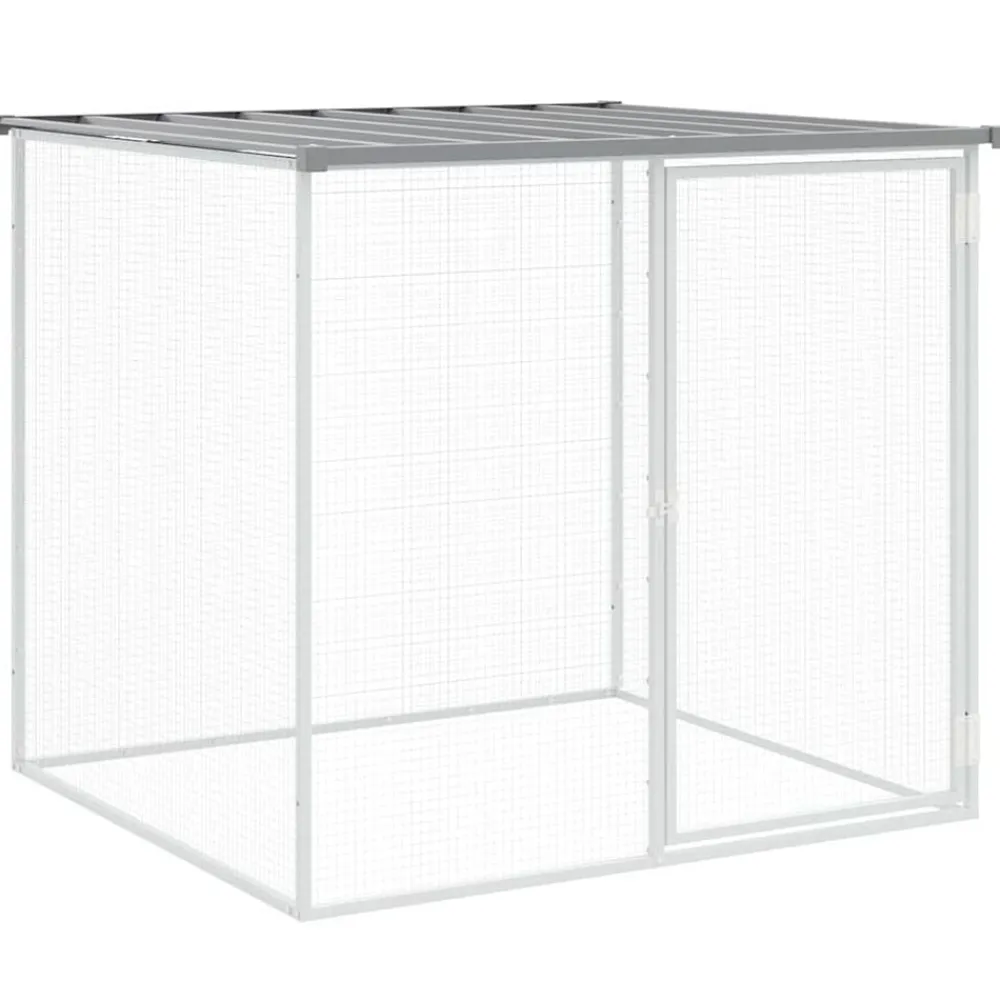 Articles Pour Animaux De Compagnie-vidaXL Poulailler avec toit 103x98x90 cm acier galvanisé Gris clair
