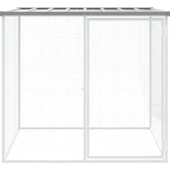 Articles Pour Animaux De Compagnie-vidaXL Poulailler avec toit 103x98x90 cm acier galvanisé Gris clair