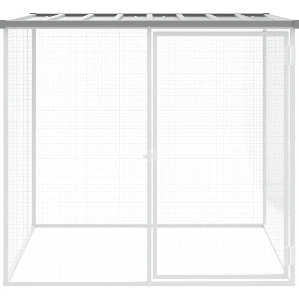Articles Pour Animaux De Compagnie-vidaXL Poulailler avec toit 103x98x90 cm acier galvanisé Gris clair