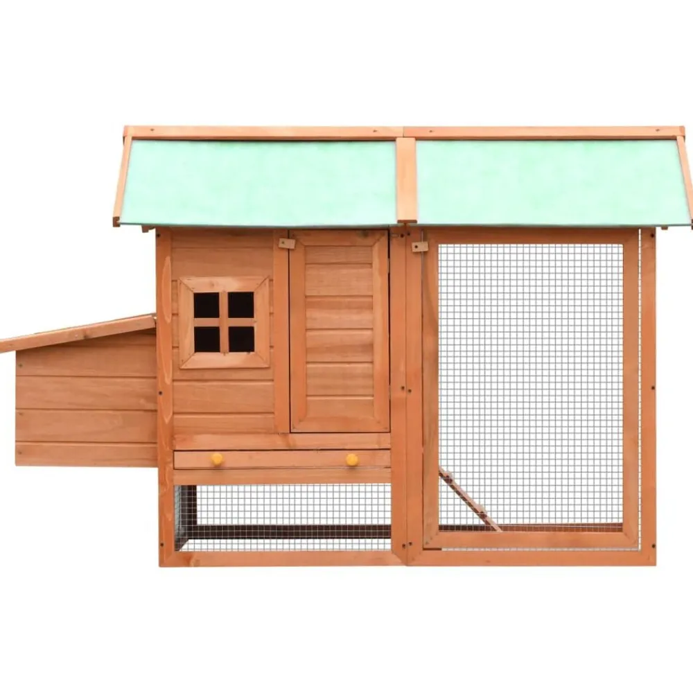 vidaXL Poulailler Bois de pin massif et sapin 170x81x110 cm