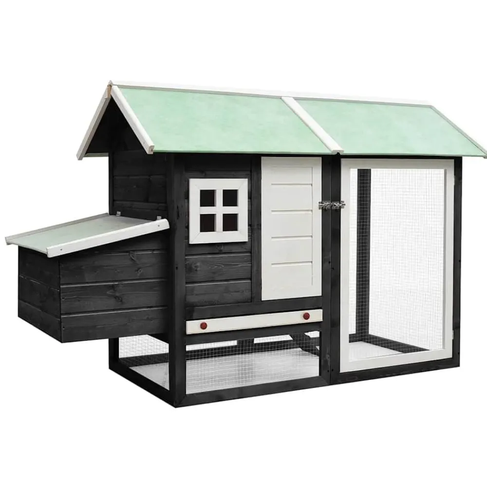 vidaXL Poulailler 170x81x110 cm Bois de pin massif et sapin