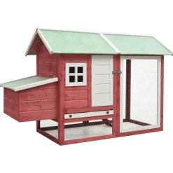 Articles Pour Animaux De Compagnie-vidaXL Poulailler 170x81x110 cm Bois de pin massif et sapin Rouge