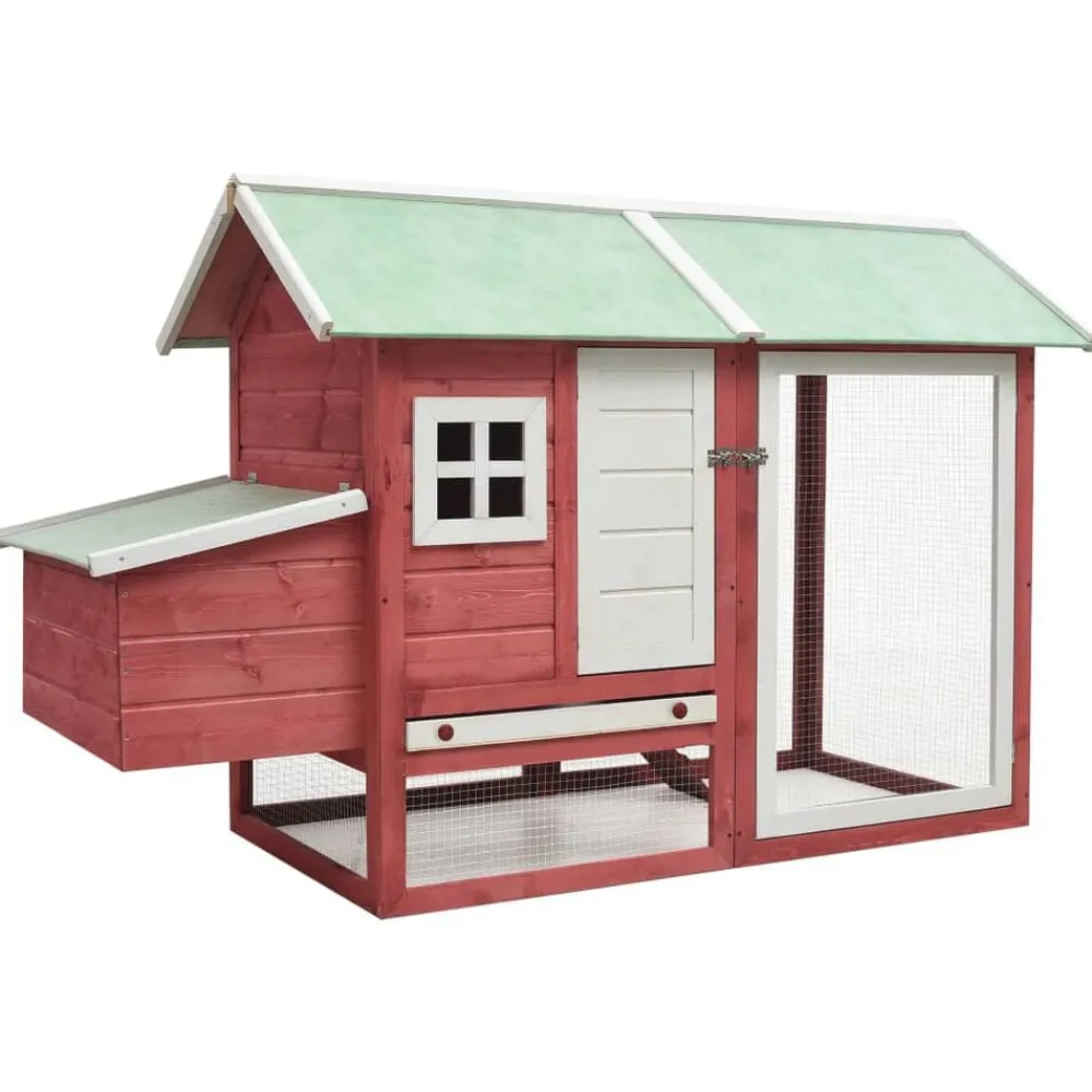 Articles Pour Animaux De Compagnie-vidaXL Poulailler 170x81x110 cm Bois de pin massif et sapin Rouge