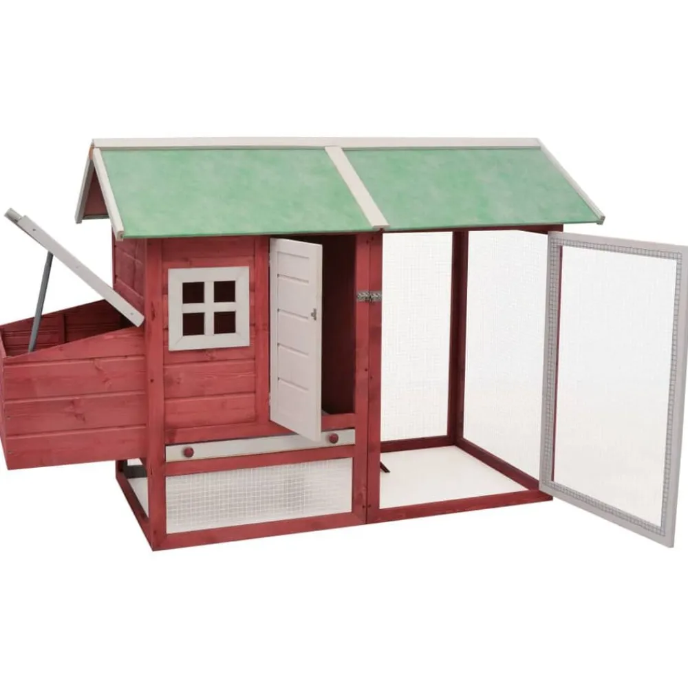 Articles Pour Animaux De Compagnie-vidaXL Poulailler 170x81x110 cm Bois de pin massif et sapin Rouge