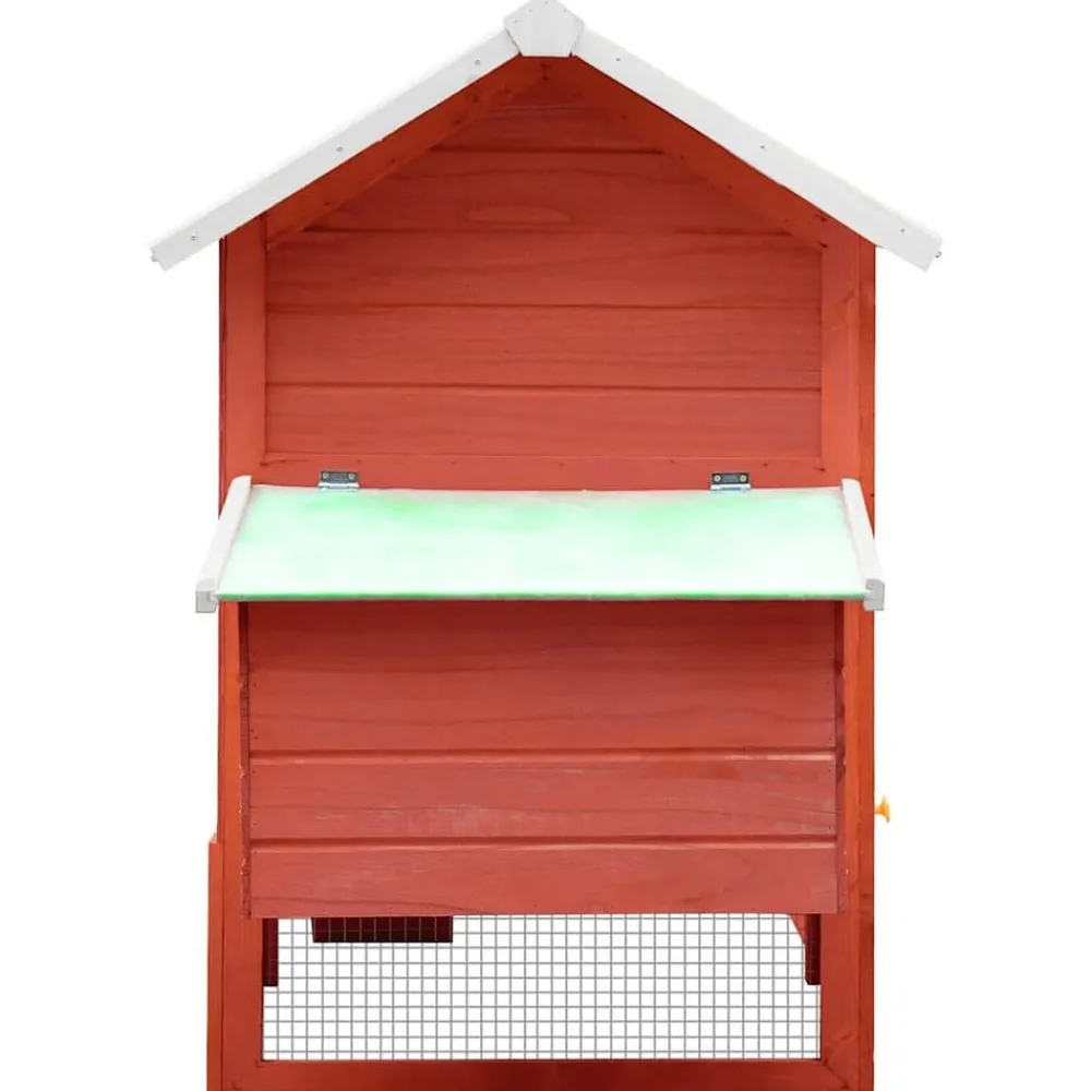 Articles Pour Animaux De Compagnie-vidaXL Poulailler 170x81x110 cm Bois de pin massif et sapin Rouge