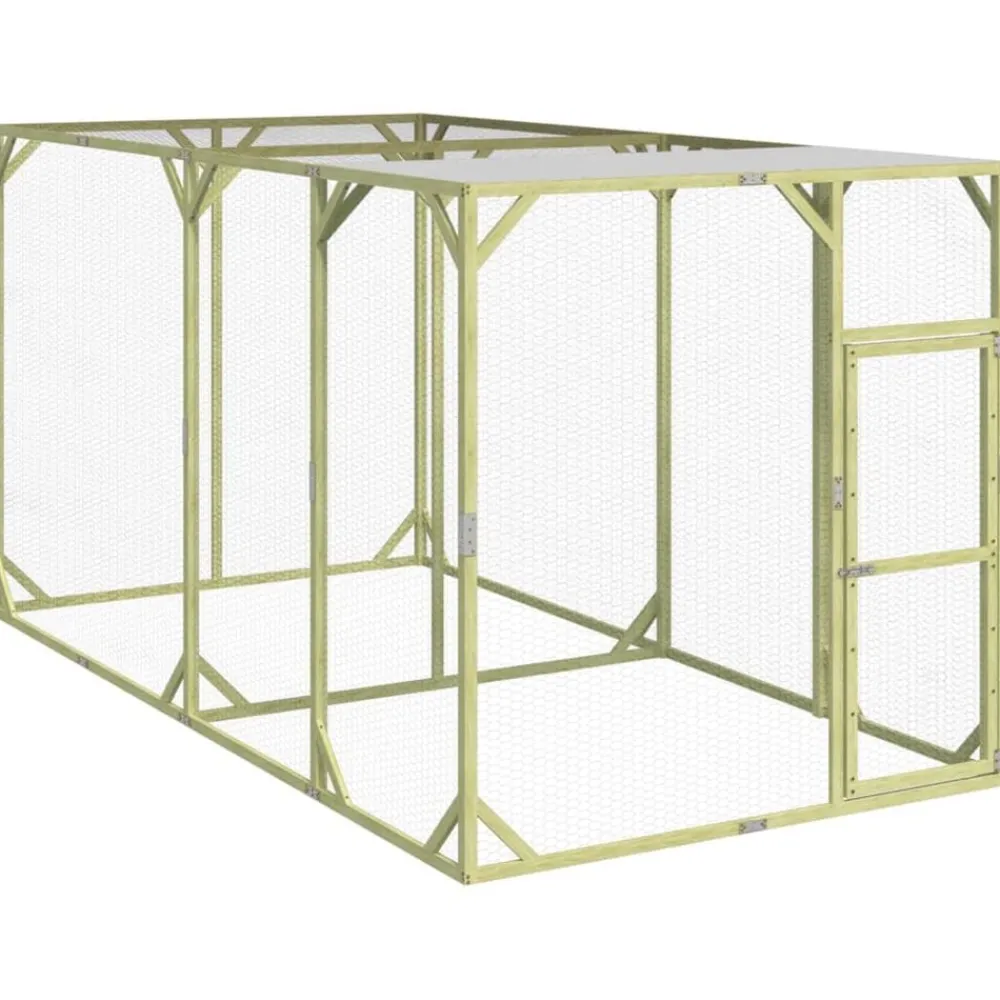 Articles Pour Animaux De Compagnie-vidaXL Poulailler 200x400x200 cm Bois de pin massif imprégné
