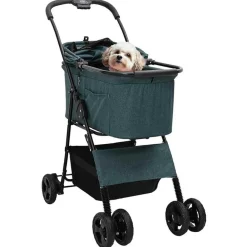 Articles Pour Animaux De Compagnie-vidaXL Poussette Pliante pour Animaux 81 x 47 x 99 cm Polyester Vert