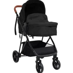 vidaXL Poussette pour bébé 3-en-1 et noir Acier