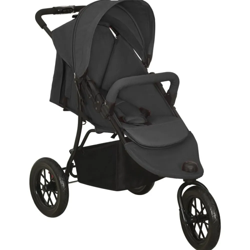 Transport De Bébés-vidaXL Poussette pour bébé Acier Anthracite
