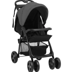 vidaXL Poussette pour bébé 3-en-1 et noir Acier