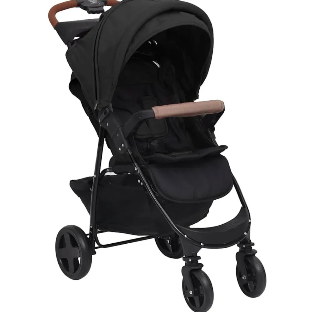 Transport De Bébés-vidaXL Poussette pour bébé 3-en-1 Acier Anthracite