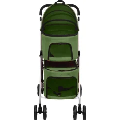 Articles Pour Animaux De Compagnie-vidaXL Poussette pour chien pliante à 2 niveaux 83x48x97 cm Vert