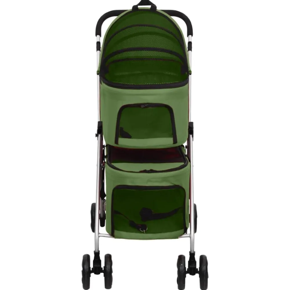 Articles Pour Animaux De Compagnie-vidaXL Poussette pour chien pliante à 2 niveaux 83x48x97 cm Vert