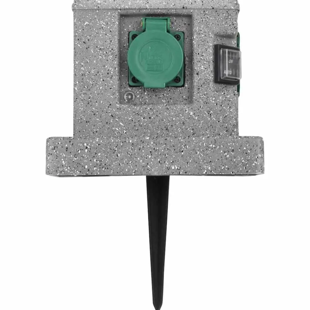 vidaXL Prise de jardin avec capteur crépusculaire Plastique