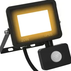 Luminaires-vidaXL Projecteur à LED avec capteur 20 W Blanc chaud