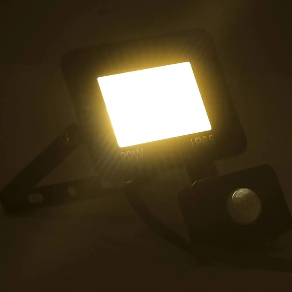 Luminaires-vidaXL Projecteur à LED avec capteur 20 W Blanc chaud
