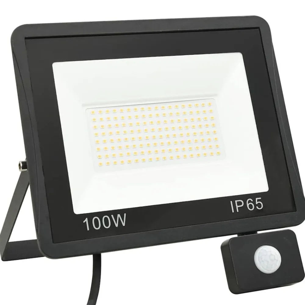 Luminaires-vidaXL Projecteur à LED avec capteur 100 W Blanc froid