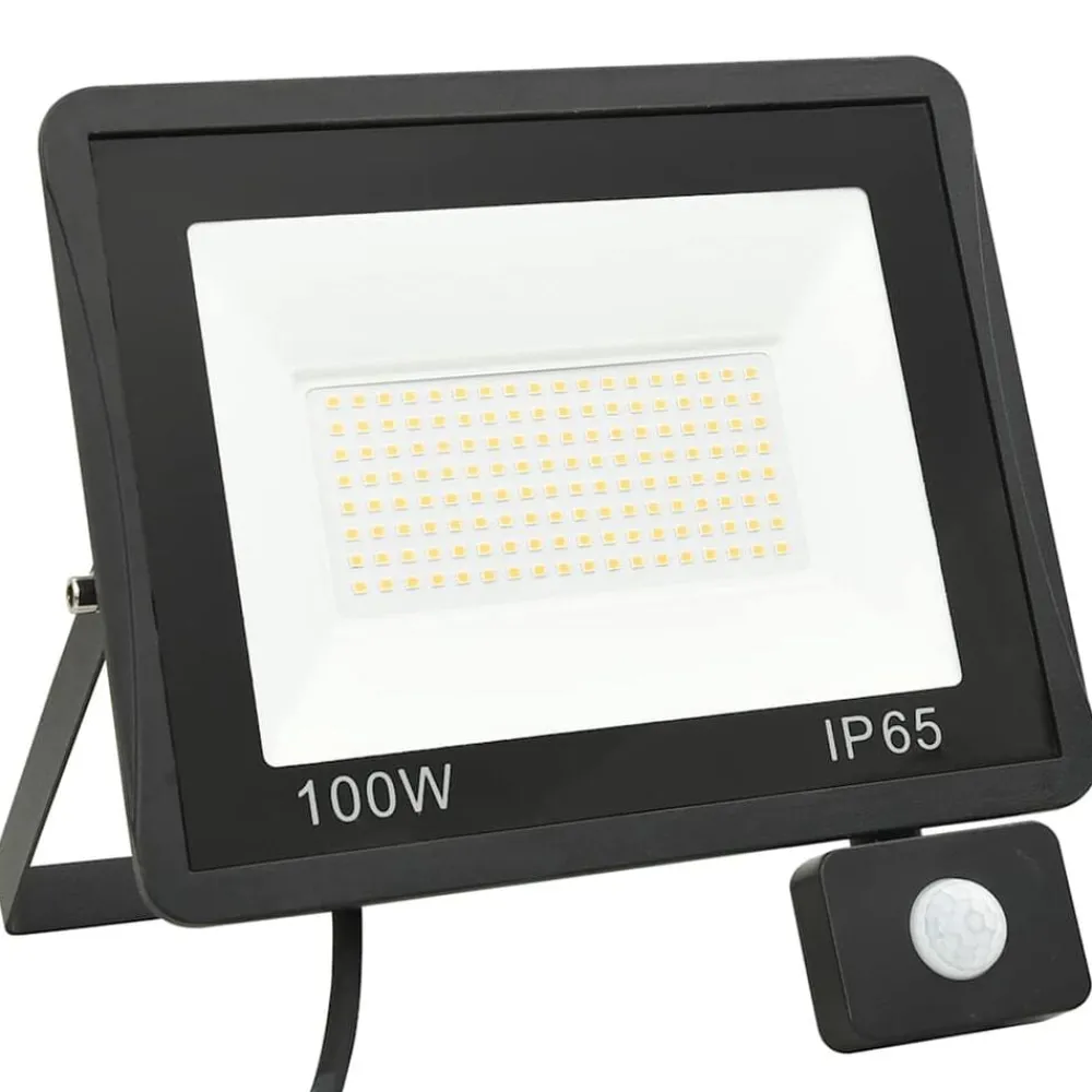 Luminaires-vidaXL Projecteur à LED avec capteur 100 W Blanc chaud
