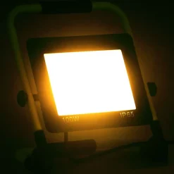 Luminaires-vidaXL Projecteur à LED avec poignée 100 W Blanc chaud