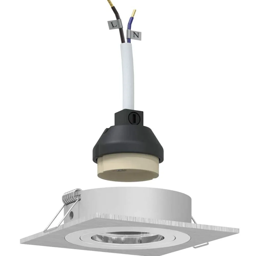 Luminaires-vidaXL Projecteur 6 pcs 9 x 9 x 2 cm Aluminium Argenté