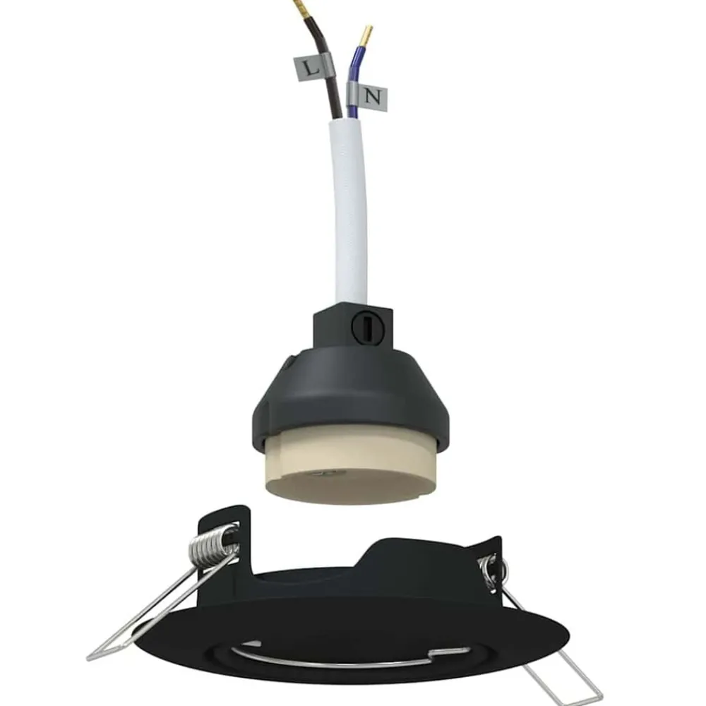 Luminaires-vidaXL Projecteur 6 pcs 9 x 9 x 2,5 cm Métal Noir