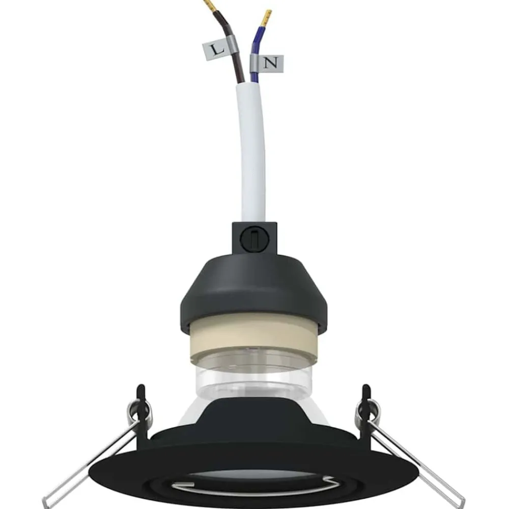 Luminaires-vidaXL Projecteur 6 pcs 9 x 9 x 2,5 cm Métal Noir