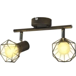 Luminaires-vidaXL Projecteur style industriel noir avec 2 ampoules à filament LED